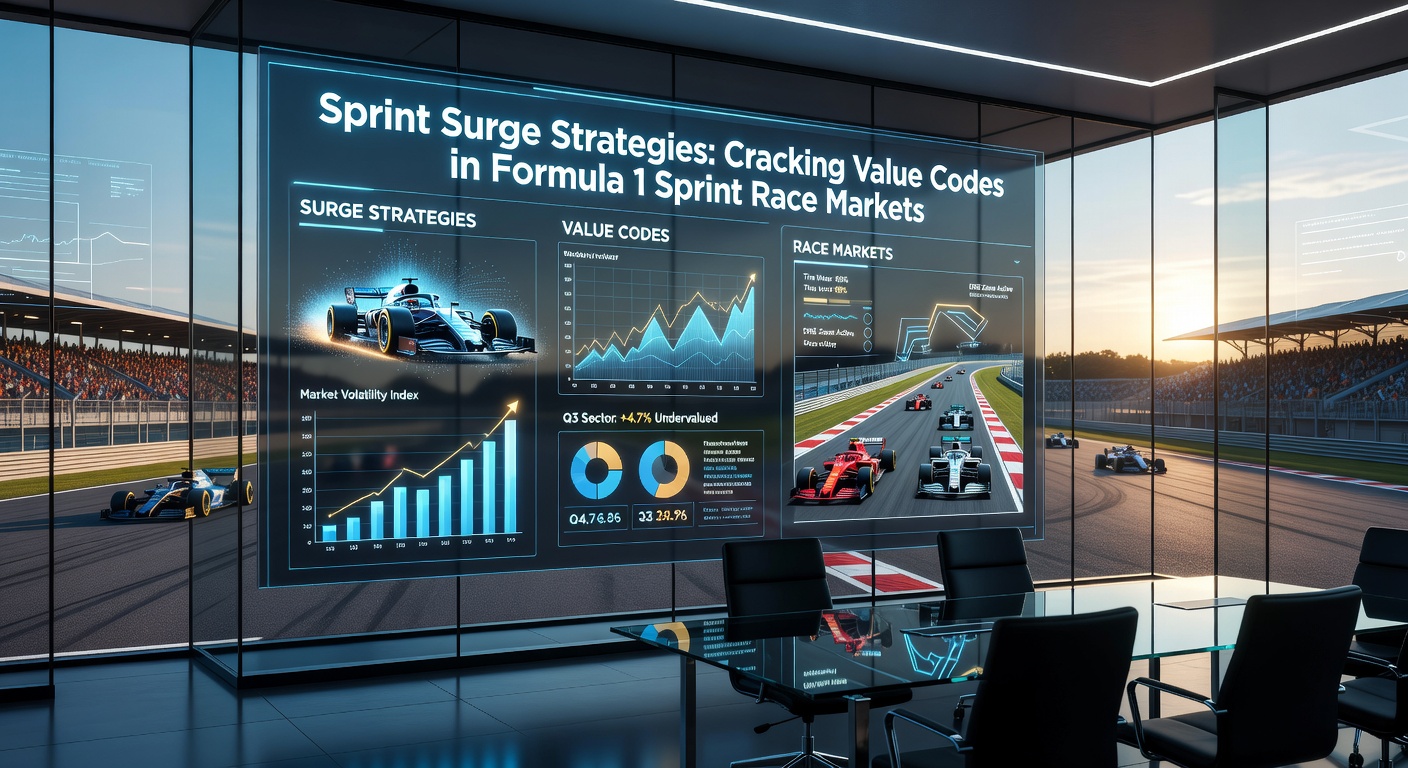 Data visualization of F1 sprint betting odds overlayed on race track map, showing value spots in real-time