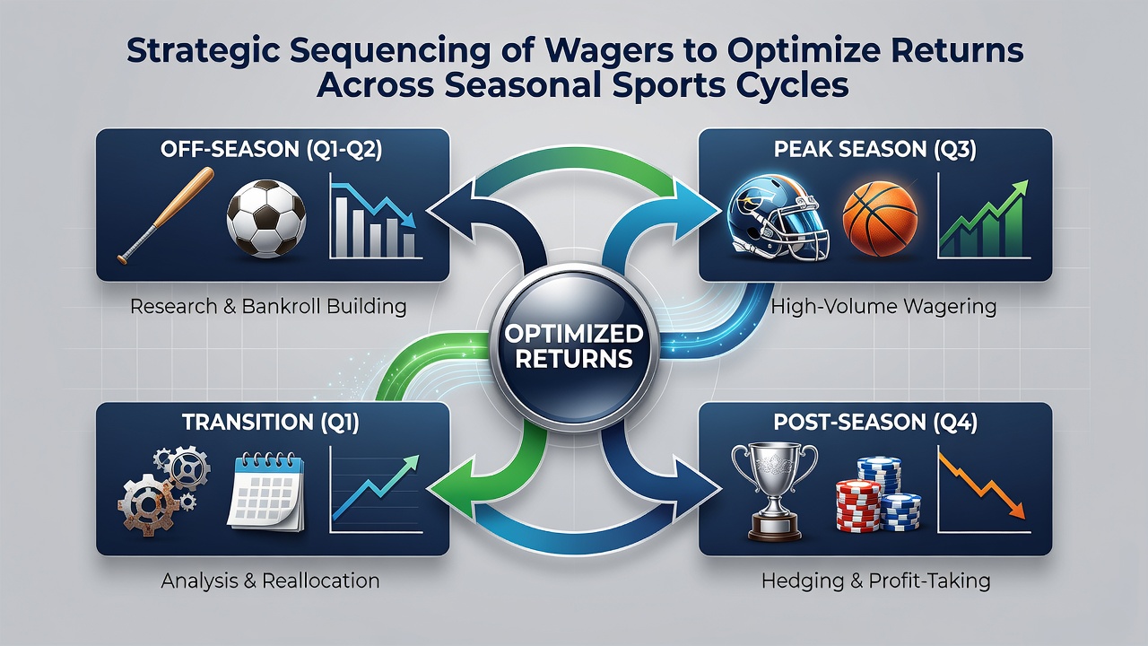 Sports calendar timeline with wager allocation markers